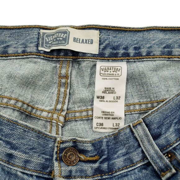 Vtg Levis Relaxed Straight Leg Jeans 33x28* Men Blue Spots Baggy Y2K 90s Grunge - Picture 6 of 12